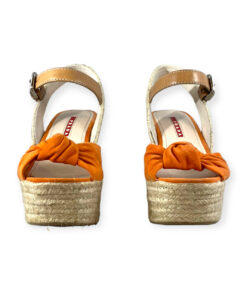 Prada Suede Cork Wedge Sandals in Orange 35.5 11