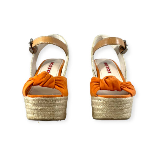 Prada Suede Cork Wedge Sandals in Orange 35.5 3