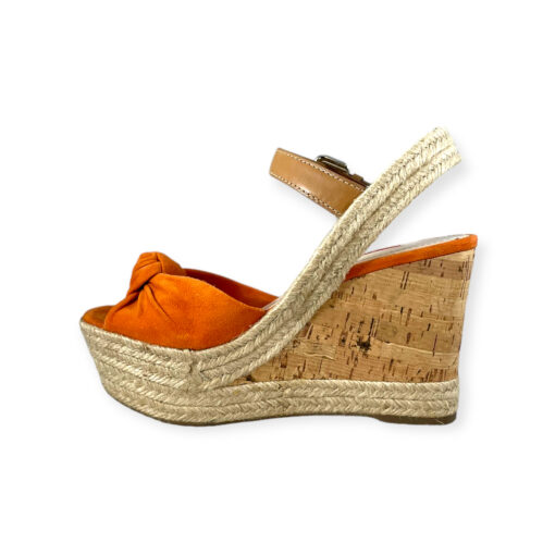 Prada Suede Cork Wedge Sandals in Orange 35.5 1