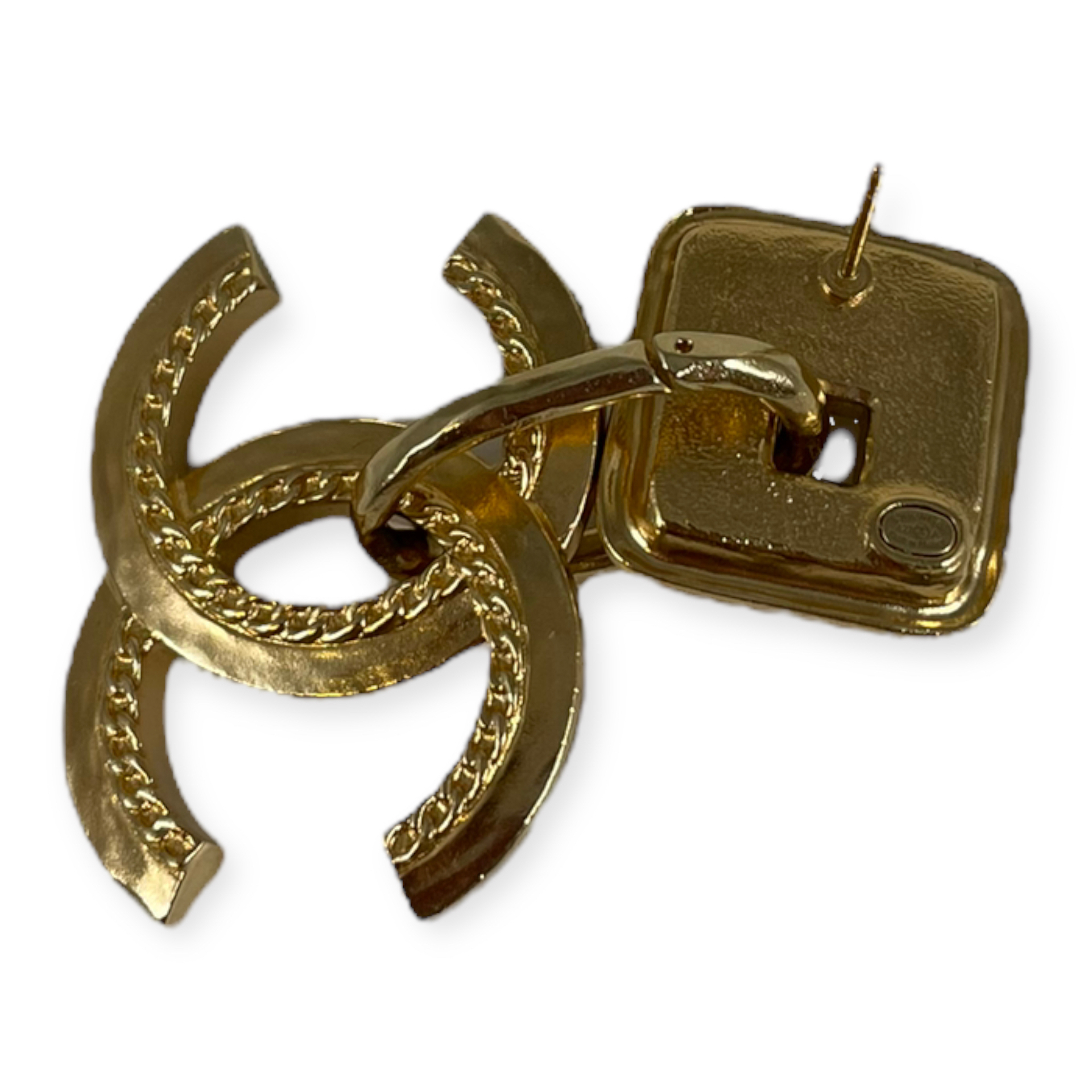 Chanel Gold-Tone Metal CC Logo Cutout Sunburst Pendant Necklace