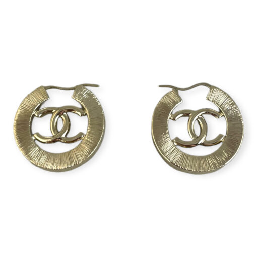 Chanel Hoop CC Two-Tone Crystal Earrings 5