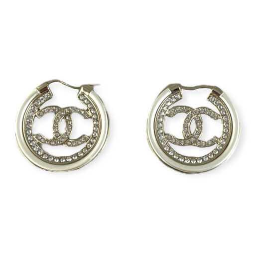 Chanel Hoop CC Two-Tone Crystal Earrings 1