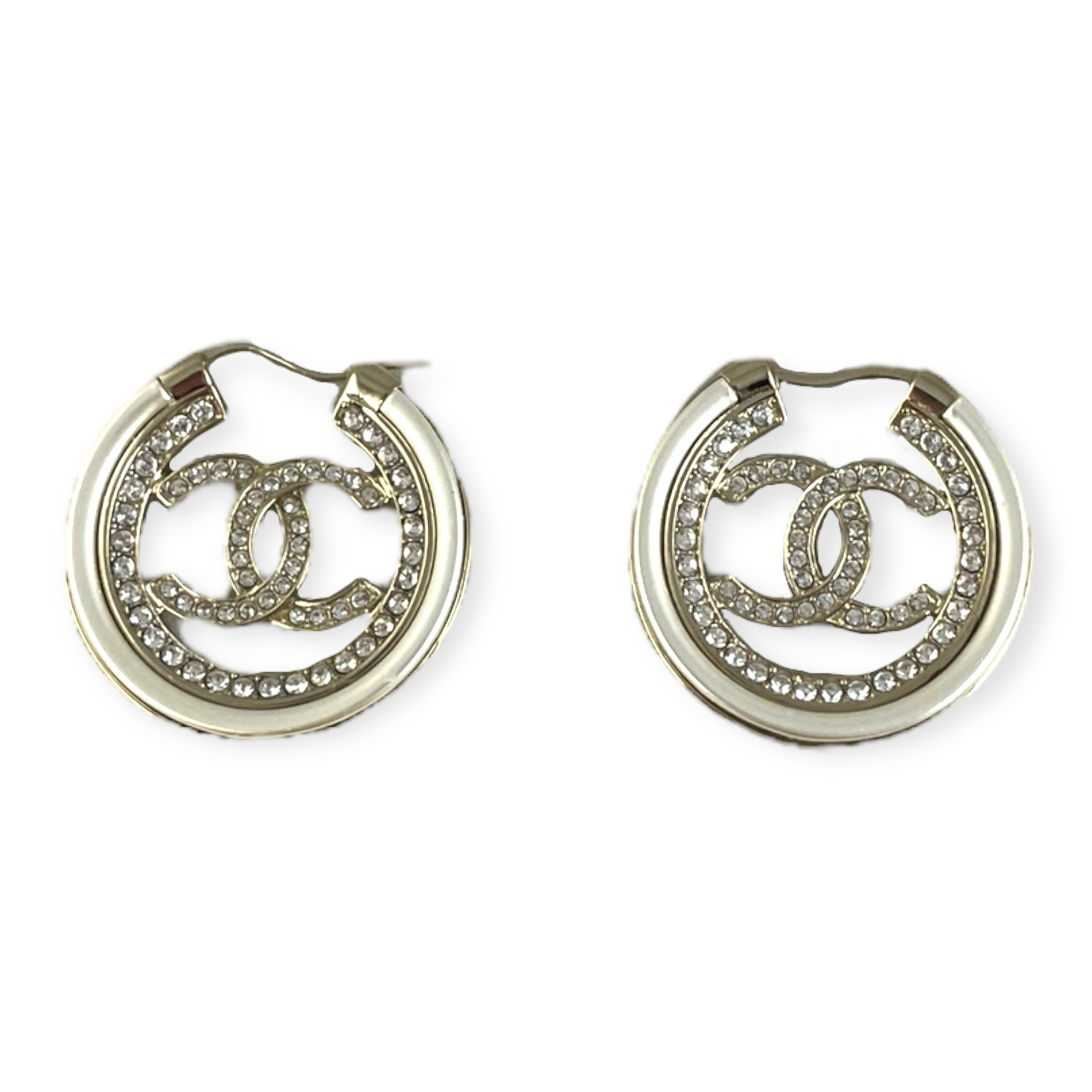 Chanel Black Satin Silver Metal CC Chain Logo Dangle Earrings at 1stDibs  chanel  cc chain earrings, chanel chain drop earrings, chanel chain earrings
