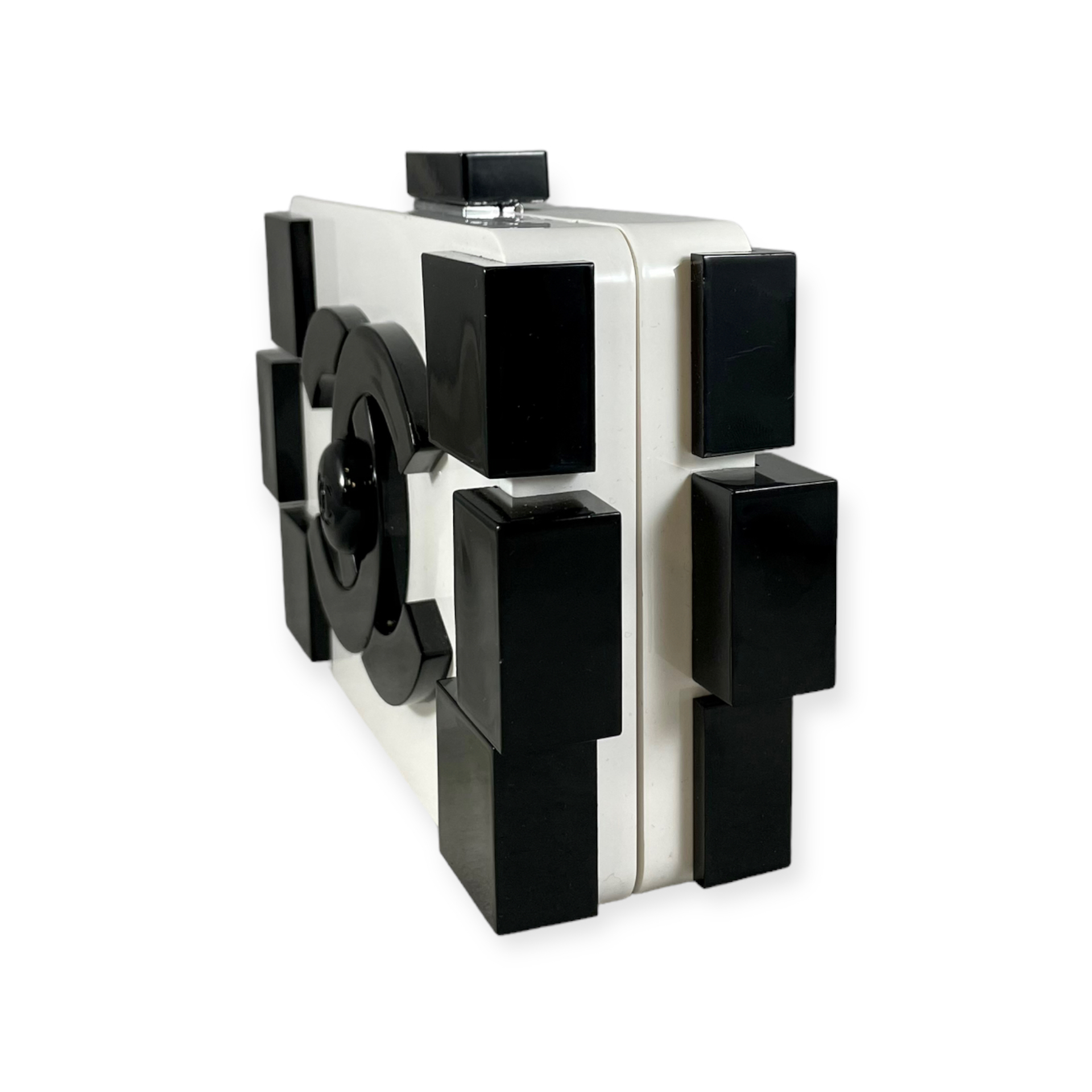 Chanel Lego Clutch in White / Black