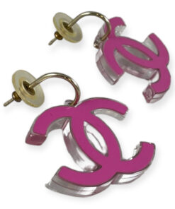 Chanel Lucite CC Drop Earrings in Pink 12