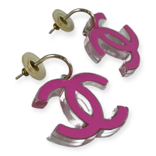 Chanel Lucite CC Drop Earrings in Pink 6