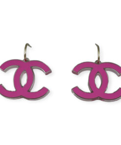 Chanel Lucite CC Drop Earrings in Pink Reversible
