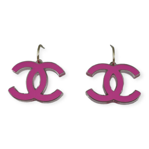 Chanel Lucite CC Drop Earrings in Pink 2