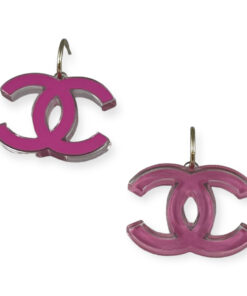 chanel pink cc earrings
