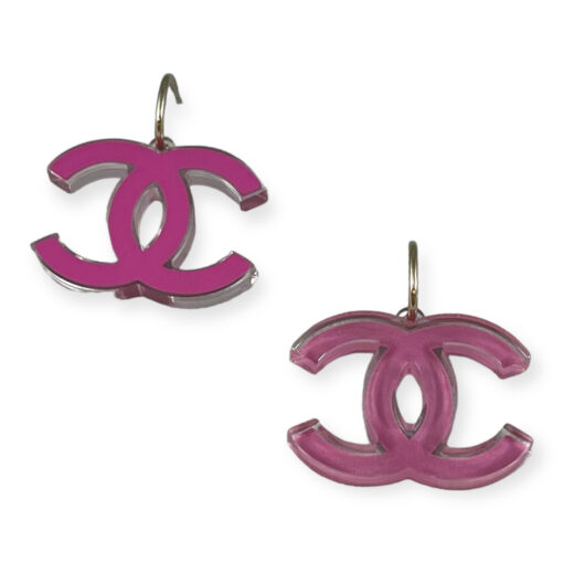 Chanel Lucite CC Drop Earrings in Pink 1