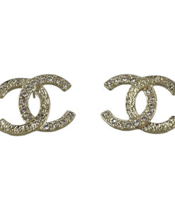 Chanel Strass CC Stud Earrings in Gold 6