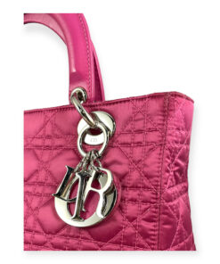 Dior Lady Dior Medium Nylon Handbag in Pink 15