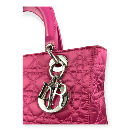 Dior Lady Dior Medium Nylon Handbag in Pink 2