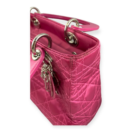 Dior Lady Dior Medium Nylon Handbag in Pink 12