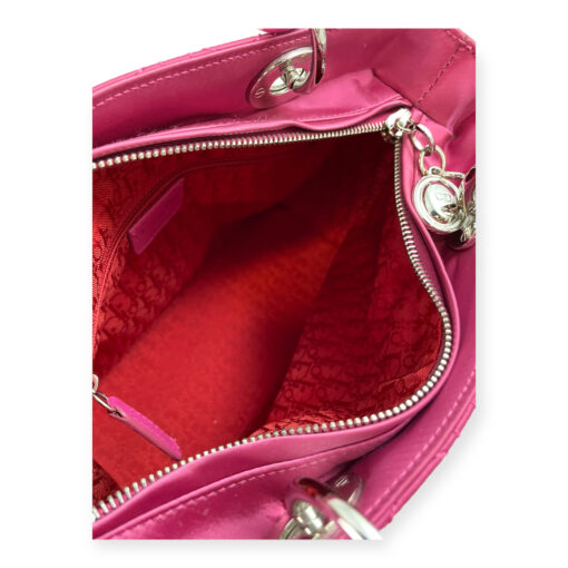 Dior Lady Dior Medium Nylon Handbag in Pink 9