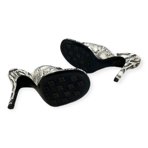 Givenchy Snakeskin Thong Sandals in White/Black 39 6
