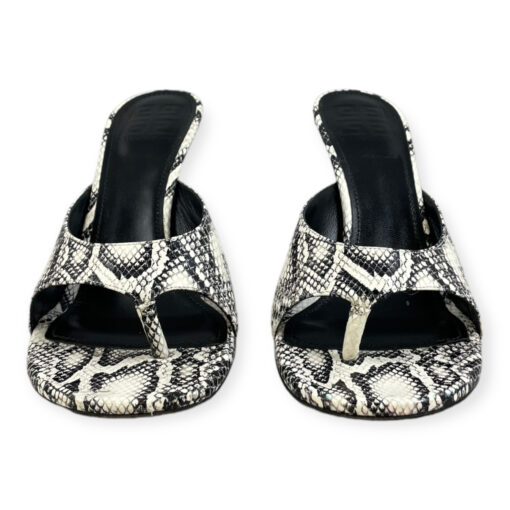 Givenchy Snakeskin Thong Sandals in White/Black 39 3