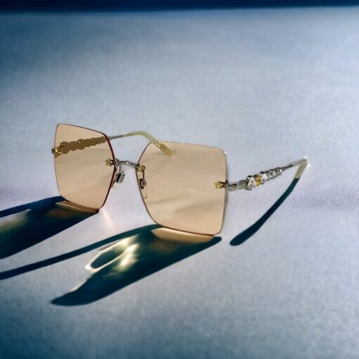 Gucci GG0644S Crystal Sunglasses in Pink/Silver