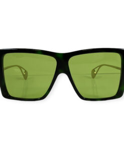 Gucci GG0434S Square Sunglasses in Green/Gold 9