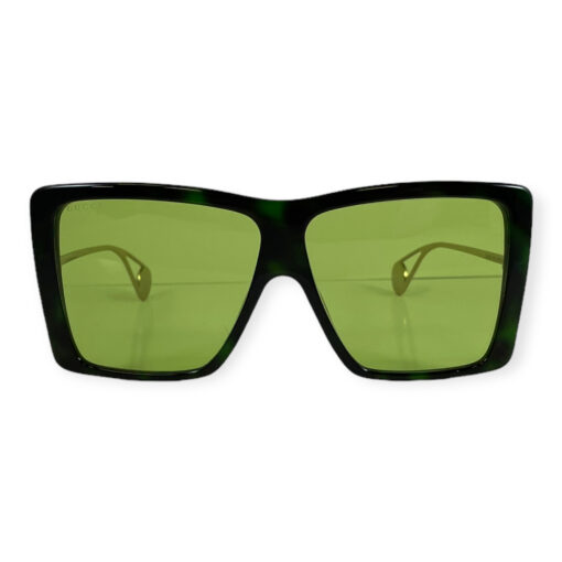 Gucci GG0434S Square Sunglasses in Green/Gold 1