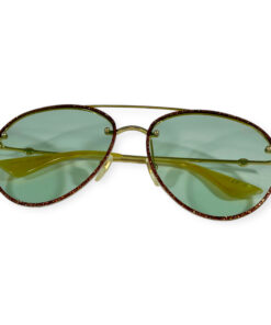 Gucci Glitter Aviator Sunglasses in Green Red 15