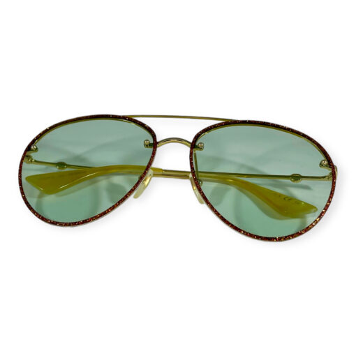 Gucci Glitter Aviator Sunglasses in Green Red 7