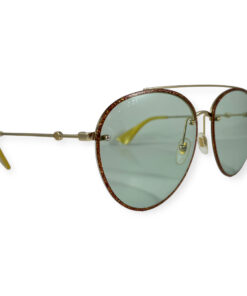 Gucci Glitter Aviator Sunglasses in Green Red 10