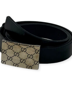 Gucci Logo Belt in Black Silver 90 / 36 12