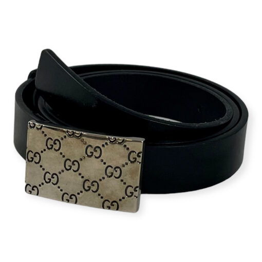 Gucci Logo Belt in Black Silver 90 / 36 6