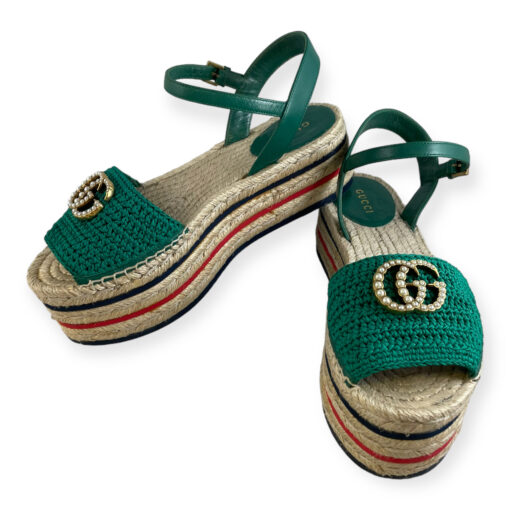 Gucci Lilibeth Crochet Platform Espadrille Sandals 37 8