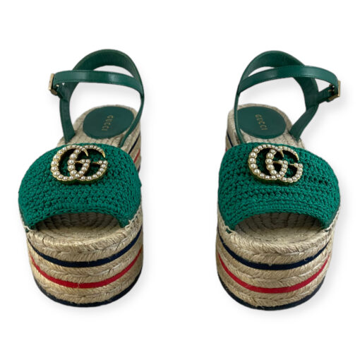 Gucci Lilibeth Crochet Platform Espadrille Sandals 37 3