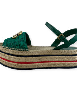 Gucci Lilibeth Crochet Platform Espadrille Sandals 37 9