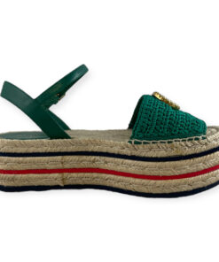 Gucci Lilibeth Crochet Platform Espadrille Sandals 37 10