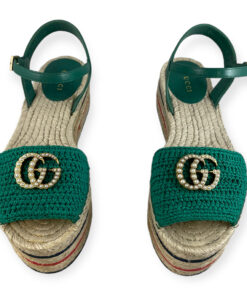 Gucci Lilibeth Crochet Platform Espadrille Sandals 37 12