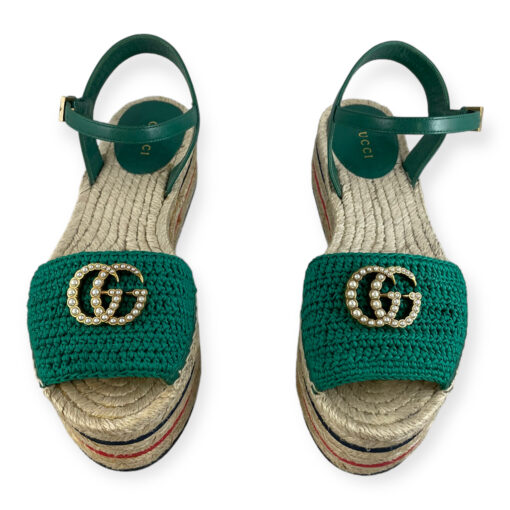 Gucci Lilibeth Crochet Platform Espadrille Sandals 37 4