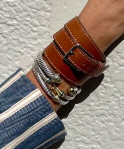 Size Small | Hermes Etriviere Multi Tour Bracelet in Brown