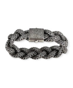 John Hardy Bracelet XL Diamond Braided Chain 8