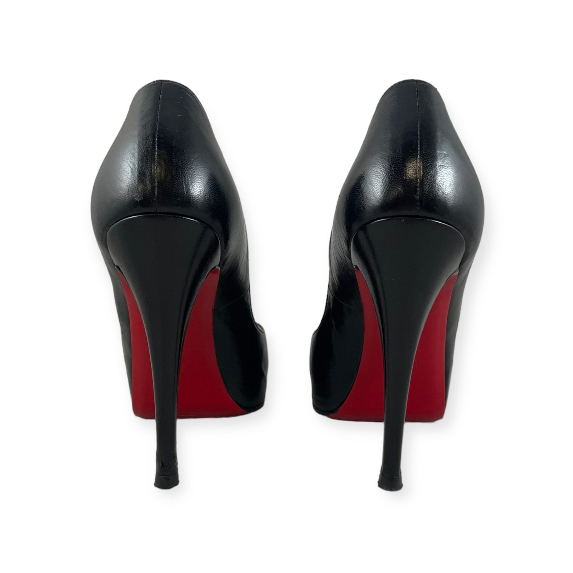 Christian Louboutin Very Lace Platform Red Sole Pumps In Black