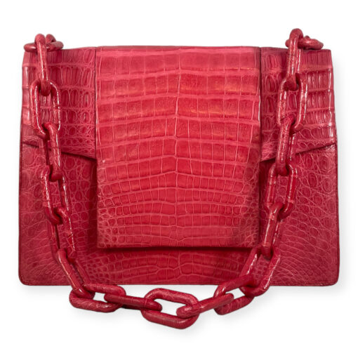 Nancy Gonzalez Crocodile Flap Bag in Pink 2