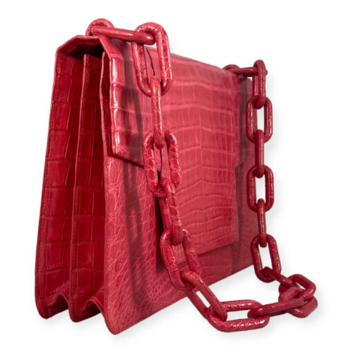 Nancy Gonzalez Crocodile Flap Bag in Pink 4