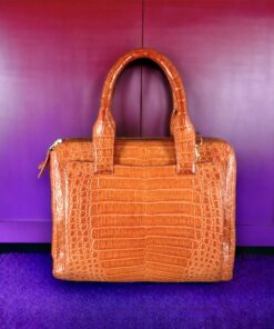 Nancy Gonzalez Crocodile Top Handle Bag in Orange