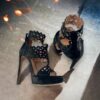 Size 37 | Alaia Lasercut Sandals in Black