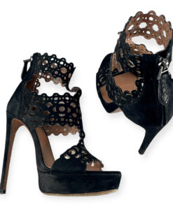 Alaia Lasercut Sandals in Black 37 12