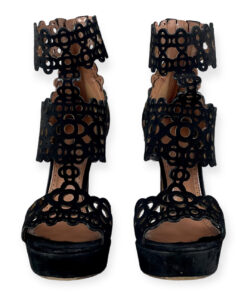 Alaia Lasercut Sandals in Black 37 9