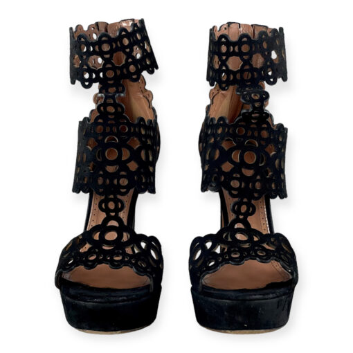Alaia Lasercut Sandals in Black 37 3