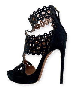 Alaia Lasercut Sandals in Black 37 7