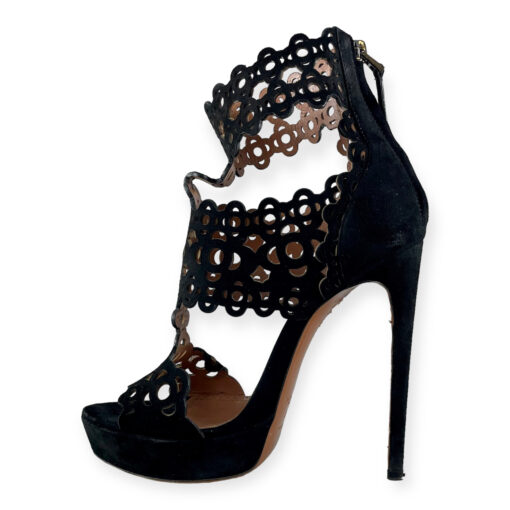 Alaia Lasercut Sandals in Black 37 1