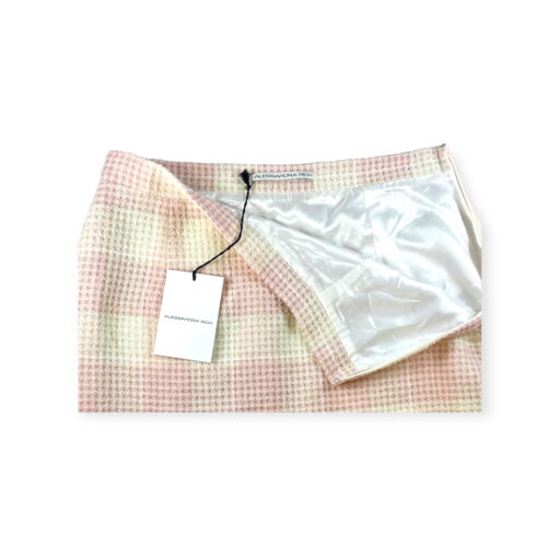 Alessandra Rich Plaid Shimmer Skirt in Pink Small 4