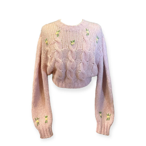 Alessandra Rich Rosette Sweater in Pink Small 2