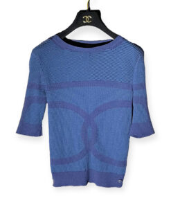 Chanel CC Knit Top in Navy/Purple 40 8